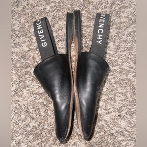 Womens Black Givenchy sling back sandals/flats sz 38.5